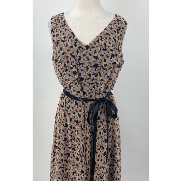 Vintage Y2k Torrid Butterfly Print Dress Chiffon Belted Sleeveless NEW Womens 14 - Picture 3 of 12